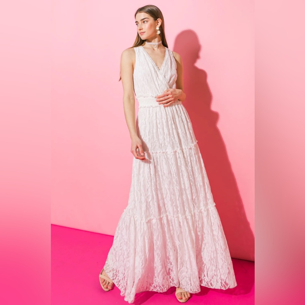 White Lace Maxi Dress